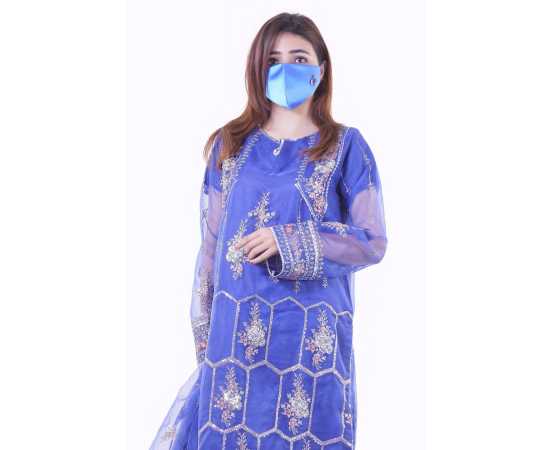 Organza Embroidered Stitched Luxury Formal Three Piece Suit - Purple - BAB19 Organza Embroidered Stitched Luxury Formal Three Piece Suit - Purple - BAB19