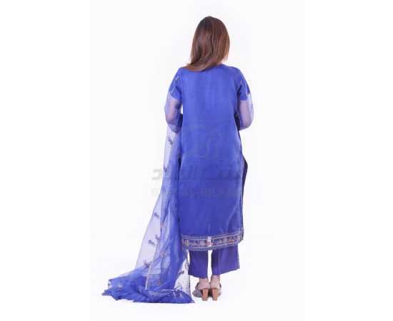 Organza Embroidered Stitched Luxury Formal Three Piece Suit - Purple - BAB19 Organza Embroidered Stitched Luxury Formal Three Piece Suit - Purple - BAB19