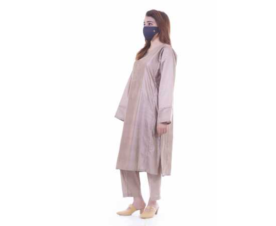 Embroidered Two Piece Suit Khadi Viscose Best for all season - Light Purple - BAB33 Embroidered Two Piece Suit Khadi Viscose Best for all season - Light Purple - BAB33