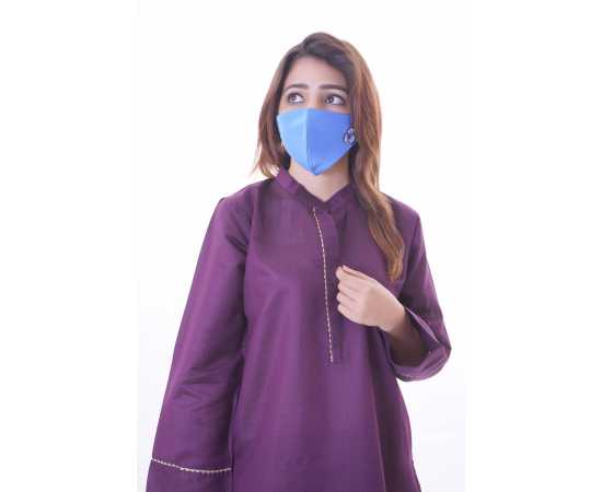 Embroidered Two Piece Suit Khadi Viscose Best for all season - Purple - BAB32 Embroidered Two Piece Suit Khadi Viscose Best for all season - Purple - BAB32