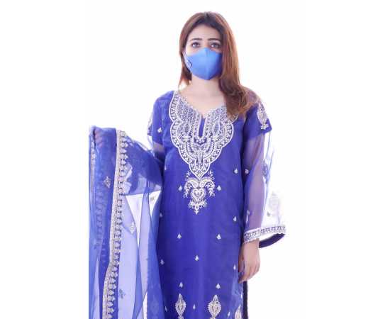 Organza Embroidered Stitched Luxury Formal Three Piece Suit - Purple - BAB22 Organza Embroidered Stitched Luxury Formal Three Piece Suit - Purple - BAB22