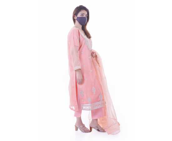 Organza Embroidered Stitched Luxury Formal Three Piece Suit - Light Pink - BAB21 Organza Embroidered Stitched Luxury Formal Three Piece Suit - Light Pink - BAB21