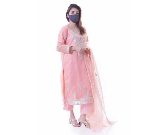 Organza Embroidered Stitched Luxury Formal Three Piece Suit - Light Pink - BAB21 Organza Embroidered Stitched Luxury Formal Three Piece Suit - Light Pink - BAB21