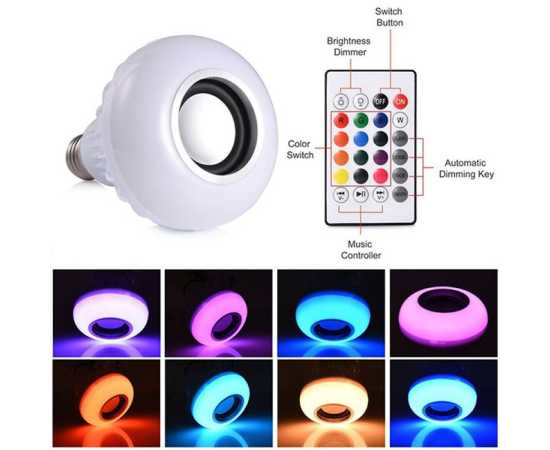 Wireless Bluetooth Speaker E27 RGB LED Light Bulb