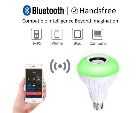 Wireless Bluetooth Speaker E27 RGB LED Light Bulb