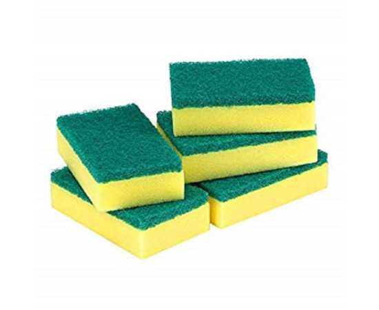 Set Of 3 - Faced Sponge Scouring Pads Dish Washing Scrub