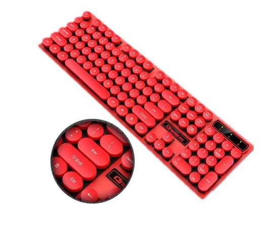 V8 Round Keycaps Wired Keyboard Computer