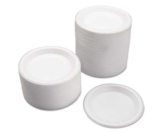 50 PCS Disposable Styrofoam Party Burger Rice Plates Of Medium Size