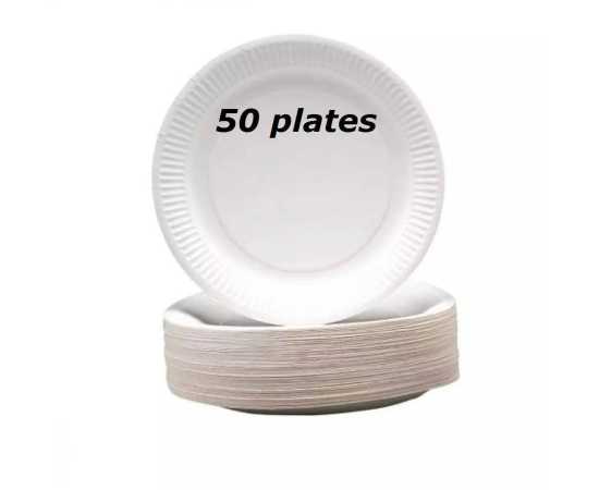 50 PCS Disposable Styrofoam Party Burger Rice Plates Of Medium Size50 PCS Disposable Styrofoam Party Burger Rice Plates Of Medium Size