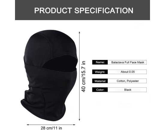 Summer Winter Face Mask Balaclava Motorcycle Thermal Full Face Mask  - 1 Piece