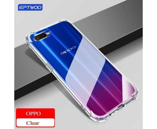 OppoF9 Four corner Transparent Silicon Anti-Shocked Proof Case- New Crystal Back Mobile Cover
