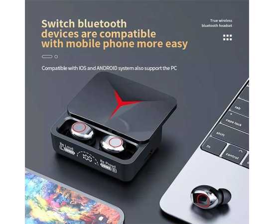 M90 Pro TWS Bluetooth Wireless Earbuds - Black
