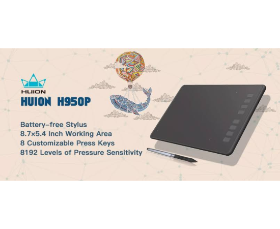 Huion H950P Ultrathin Graphic Tablet For Drawing & Writing