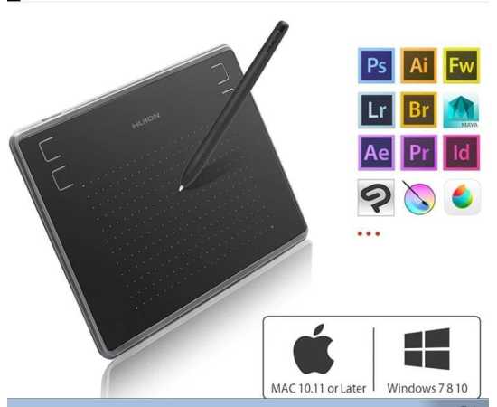 Huion H430P Digital Graphic Tablets For Drawing & Writing - Black