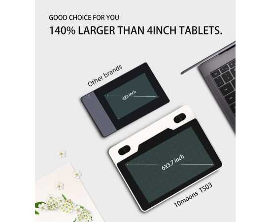 10moons 6 Inch Graphic Tablet 8192 Levels Digital Tablets Drawing Tablet