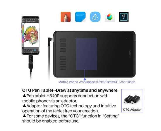 Huion Inspiroy H640P Battery-Free Digital Graphic Drawing & Writing Tablet Huion Inspiroy H640P Battery-Free Digital Graphic Drawing & Writing Tablet