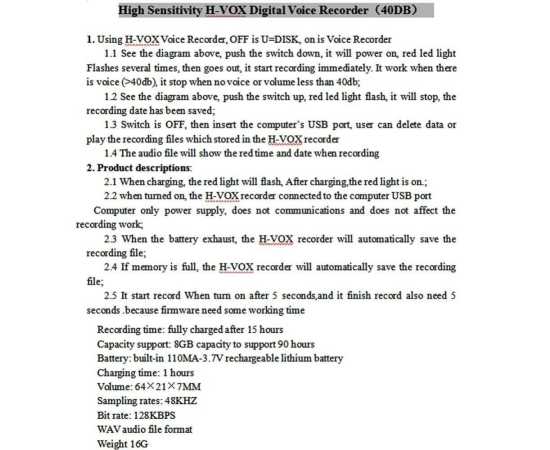 Professional Digital USB Voice Recorder 8GB Rechargeable Mini Dictaphone