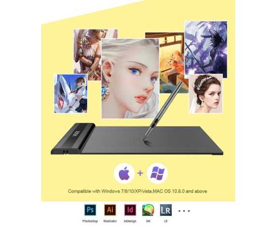 S640 Digital Graphic Tablet For Drawing & Writing - Black