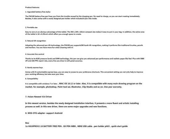 Huion H610 Pro V2 Digital Graphic Drawing & Writing Tablet - Black