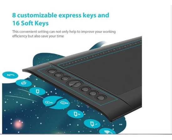 Huion H610 Pro V2  Digital Graphic Drawing Tablet with Tilt Function