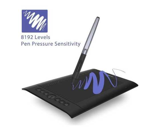 Huion H610 Pro V2 Digital Graphic Drawing & Writing Tablet - Black