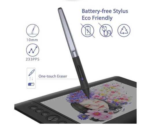 Huion H610 Pro V2 Digital Graphic Drawing & Writing Tablet - Black