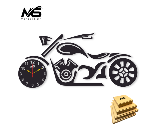 Wall Clock 3D bike style  44x21 inches Wooden Watch Design Decoration Quartz Numeric