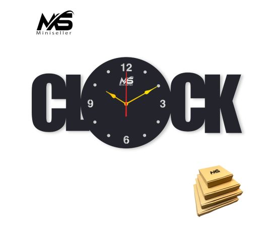 Wall Clock 3D 24x12inch Acrylic Wooden Modern Design Decoration