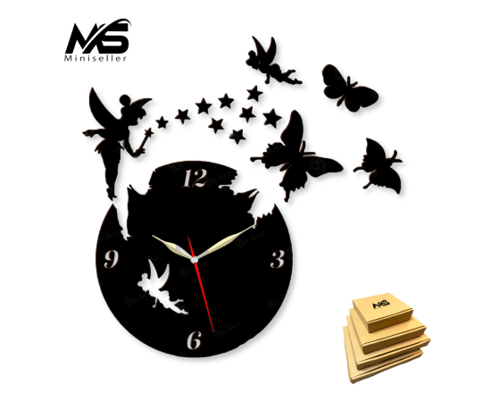 Wooden Fairy Clock 12 ; 12 diameter wall clock in Pakistan