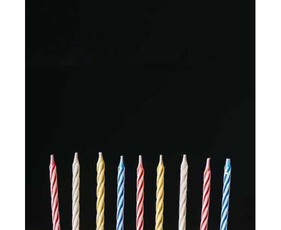 Peppermint Birthday Candle And Holders - 1 Pack