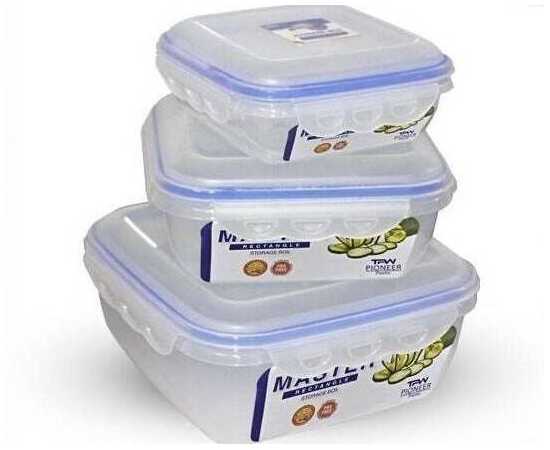 3.96 Liter Air tight 3 Pieces Food Container Set