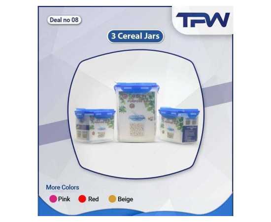 3 Cereal Flavor Jars Set With Seal