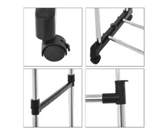Stainless Steel Clothes Hanging Stand Wit 4 Smooth Wheel