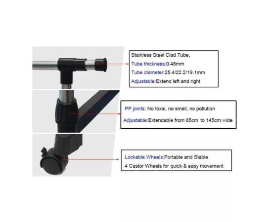 Stainless Steel Clothes Hanging Stand Wit 4 Smooth Wheel