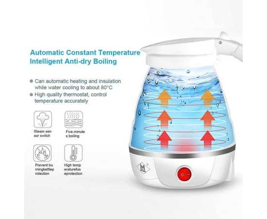Food Grade Silicon Foldable Electric Kettle For Kitchen - WhiteFood Grade Silicon Foldable Electric Kettle For Kitchen - White