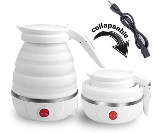 Food Grade Silicon Foldable Electric Kettle For Kitchen - White