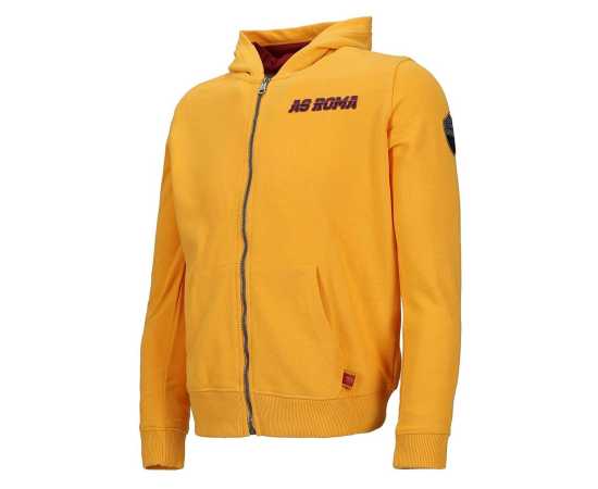 AS Roma Jersey Fabric Kids Hood - Yellow