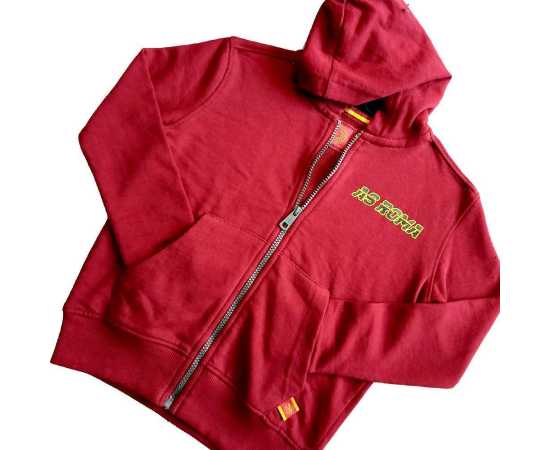 AS Roma Jersey Fabric Kids Hood - Mehroon