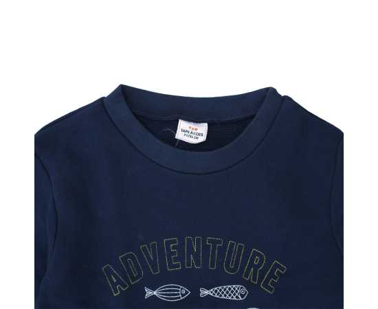 Jersey Fabric L'Oeil Sweatshirt - Dark Blue Jersey Fabric L'Oeil Sweatshirt - Dark Blue