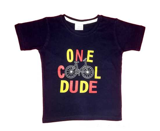 T-Shirt Cotton Fabric Round Neck - Dark Blue