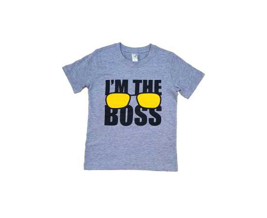 Cotton Fabric Round Neck T-Shirt - Grey