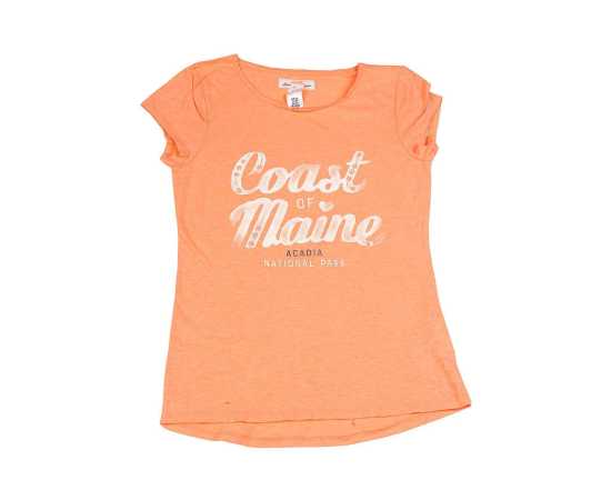 Cotton Fabric Round Neck T-Shirt - Orange