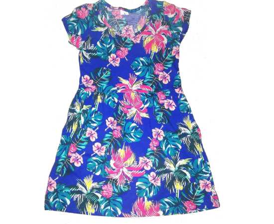 Printed Frocks For Girls - Blue Printed Frocks For Girls - Blue