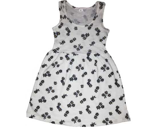Printed Frocks For Girls - White