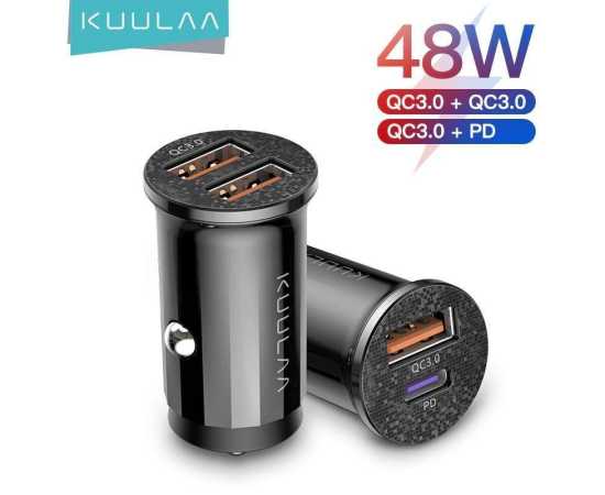 KUULAA 48W Dual QC Ports Fast Charging USB Car Charger Adapter