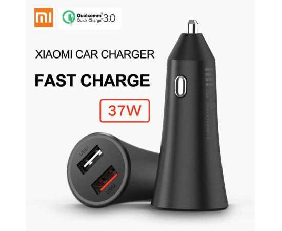 Xiaomi Mi Dual Port 37W Max Fast flash Car Charger - Black