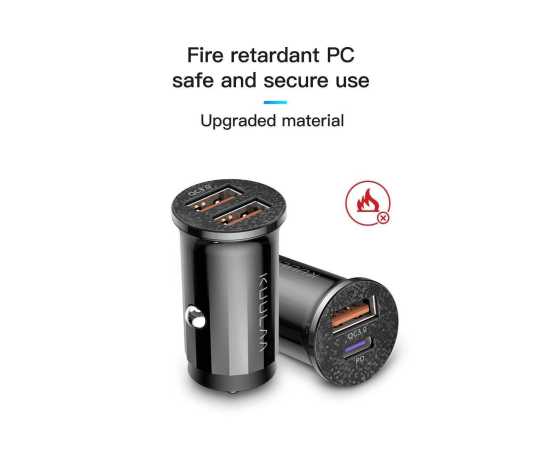 KUULAA 48W Dual QC Ports Fast Charging USB Car Charger Adapter