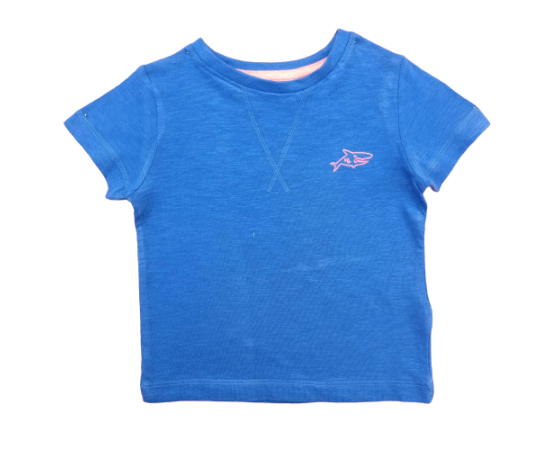 T-Shirt Cotton Fabric 82 Round Neck - Sea Blue