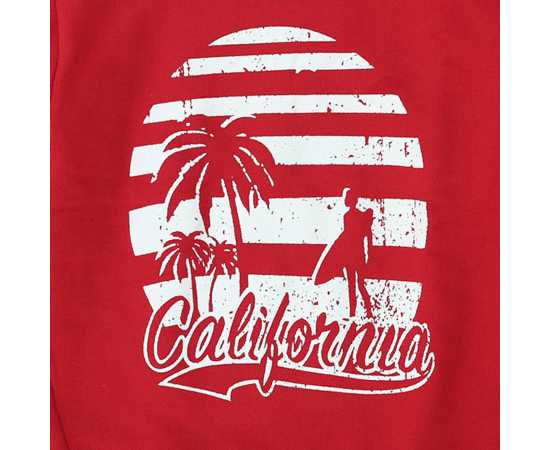 Jersey Fabric A L'Oeil Hoodie - Red