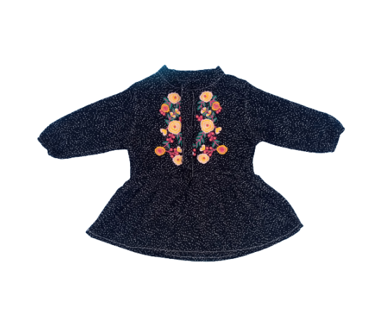 WEWO Printed Frock For Girls - Black WEWO Printed Frock For Girls - Black